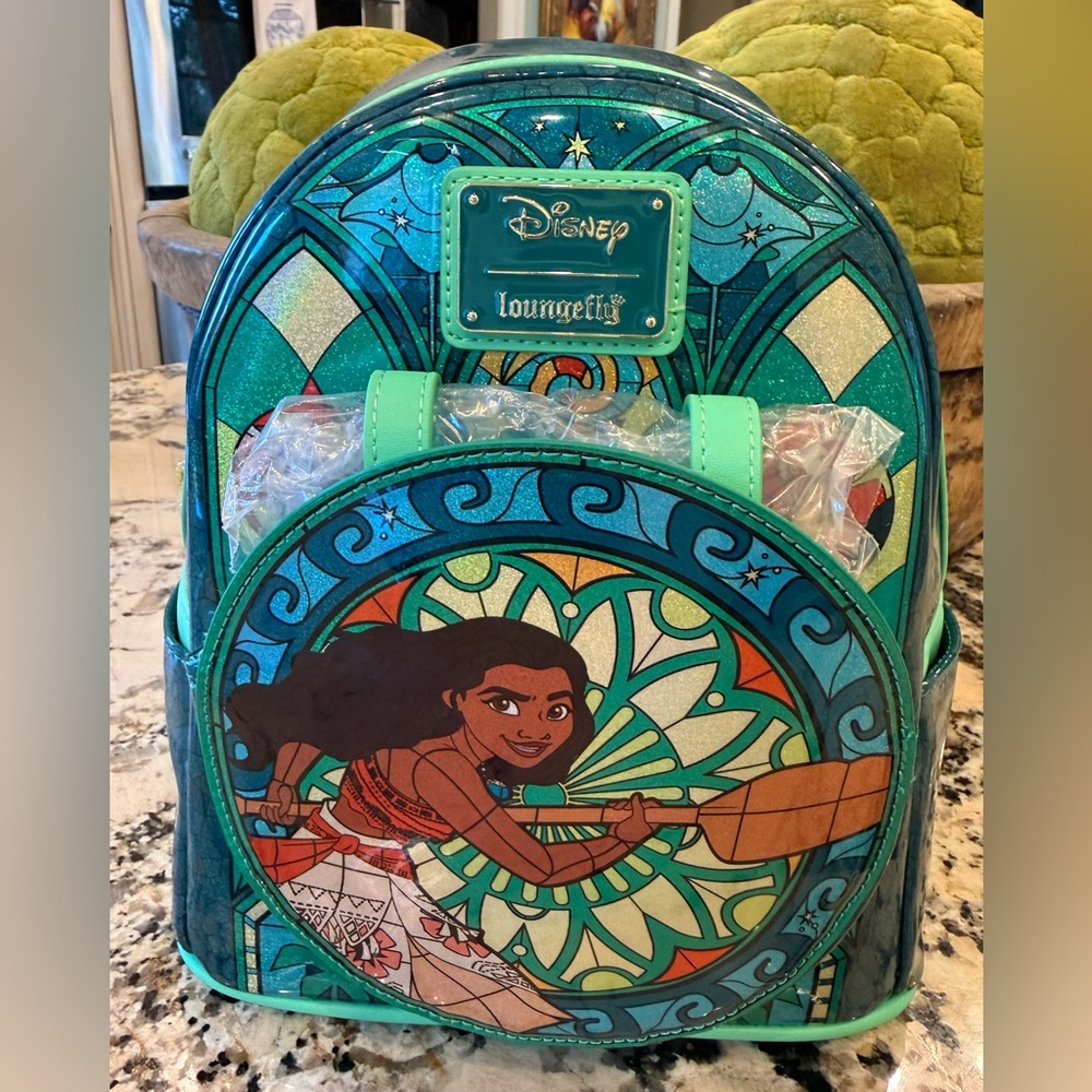 NWT Loungefly Disney Princess Stained Glass Collection: Moana Mini-Backpack